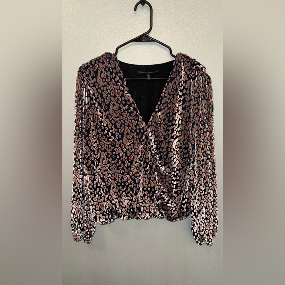 White House Black Market Cheetah Print Top - Velvet Feeling